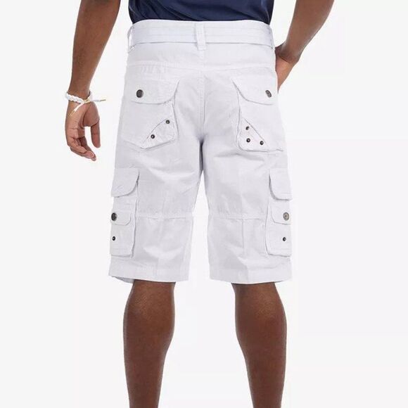 X-Ray Men's Belted Double Pocket Cargo Shorts - Picture 2 of 3